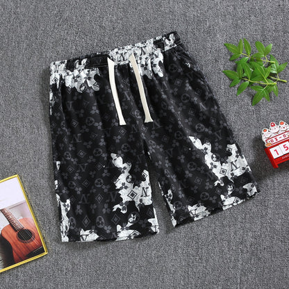 Quarter pants Men's summer beach pants Men's casual running shorts Men's 5 straight leg pants trend