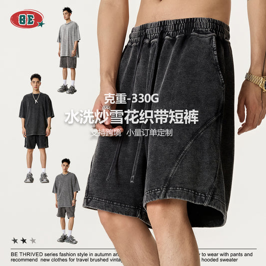 BE men's summer trade trend brand fried snow woven casual pants loose sports shorts men