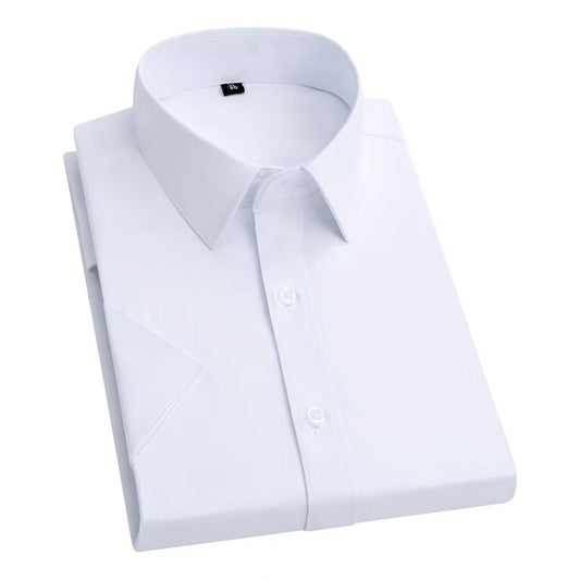 Summer short-sleeved white shirt for men business professional formal workwear White shirt for men solid color work clothes