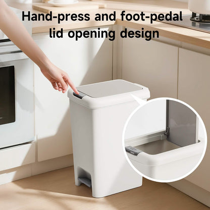 20L Oval Trash Can – Quiet Press-Top Lid with Foot Pedal by DailySale