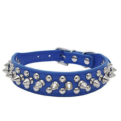 Spiked Studded Leather Dog Collar Rivets Pet Small Large Cat Pit Bull Adjustable