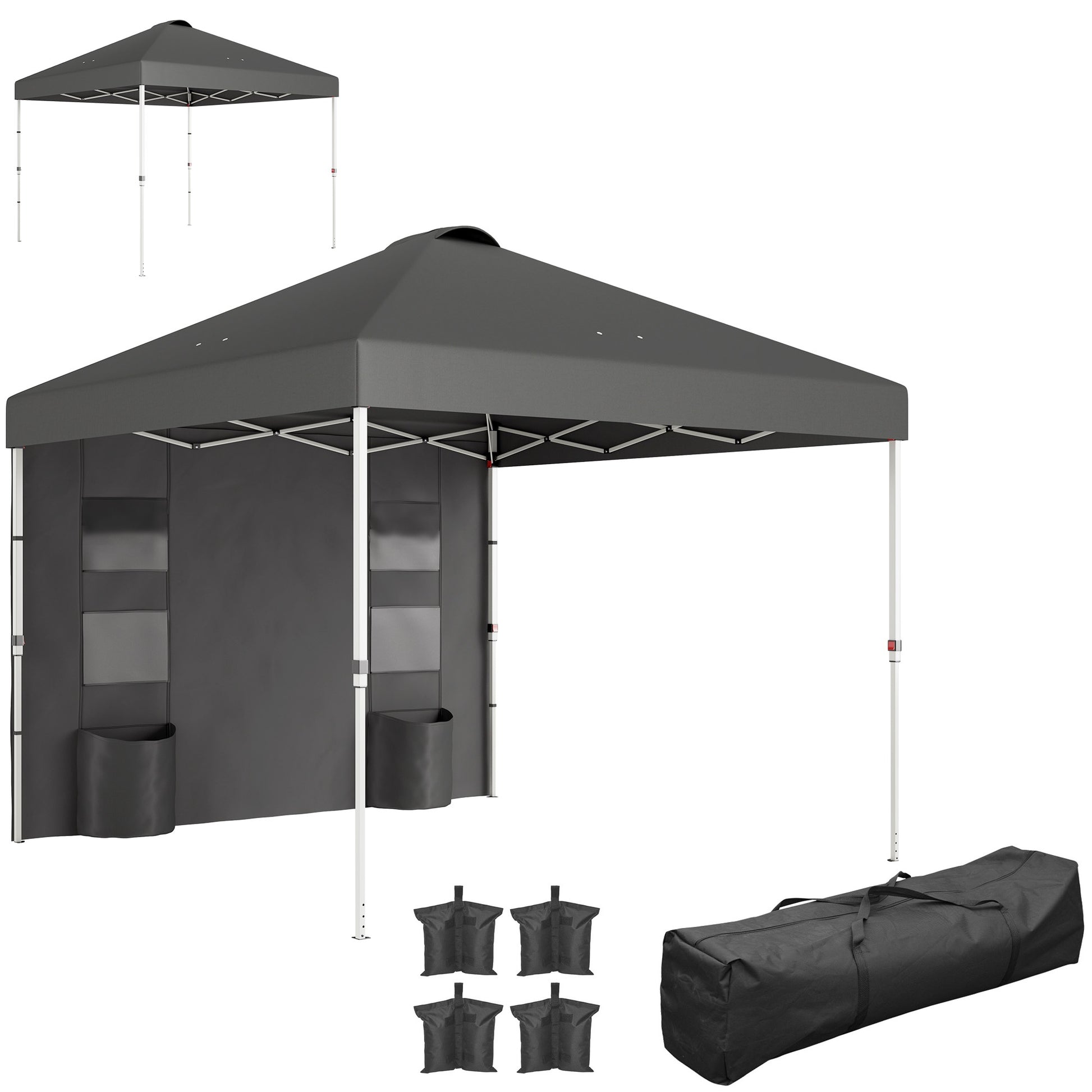 10x 10 ft party tent w/ Sidewall with Height Adjustable Instant Sun Shelter w/ Storage Pockets, American Flag Print by Dropsure