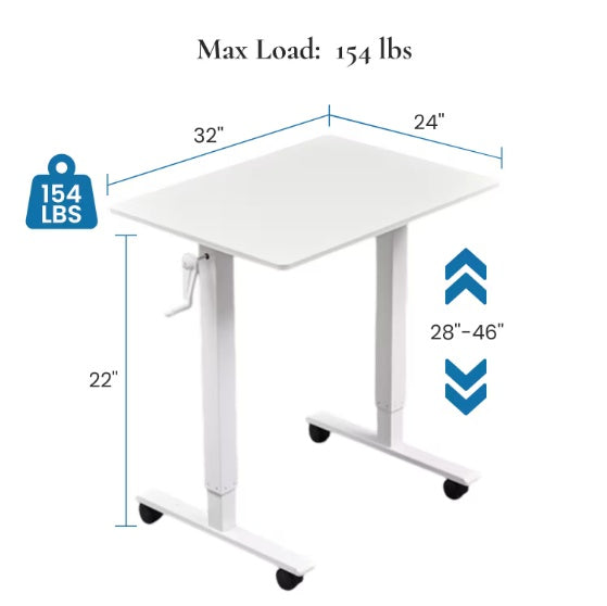 Hand Crank Adjustable Desk  Height Adjustable