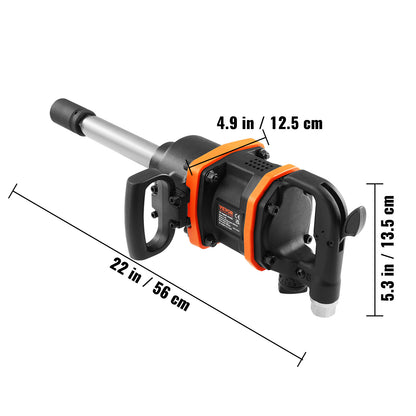 VEVOR 1 Inch Air Impact Wrench, Up To 3160 Ft-lbs High Reverse Torque Output 1inch Pneumatic Impact Gun