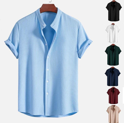 Men's summer new men men's short sleeve solid color men's shirt top