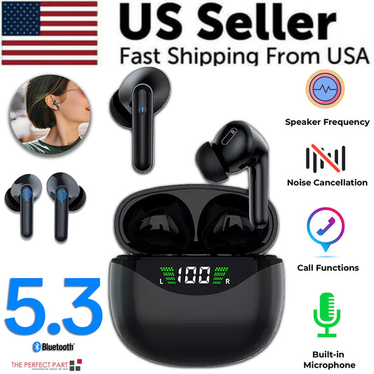 Bluetooth Earbuds Headset 5.3 Wireless Noise Cancelling TWS Trucker Waterproof - Anti Spier 