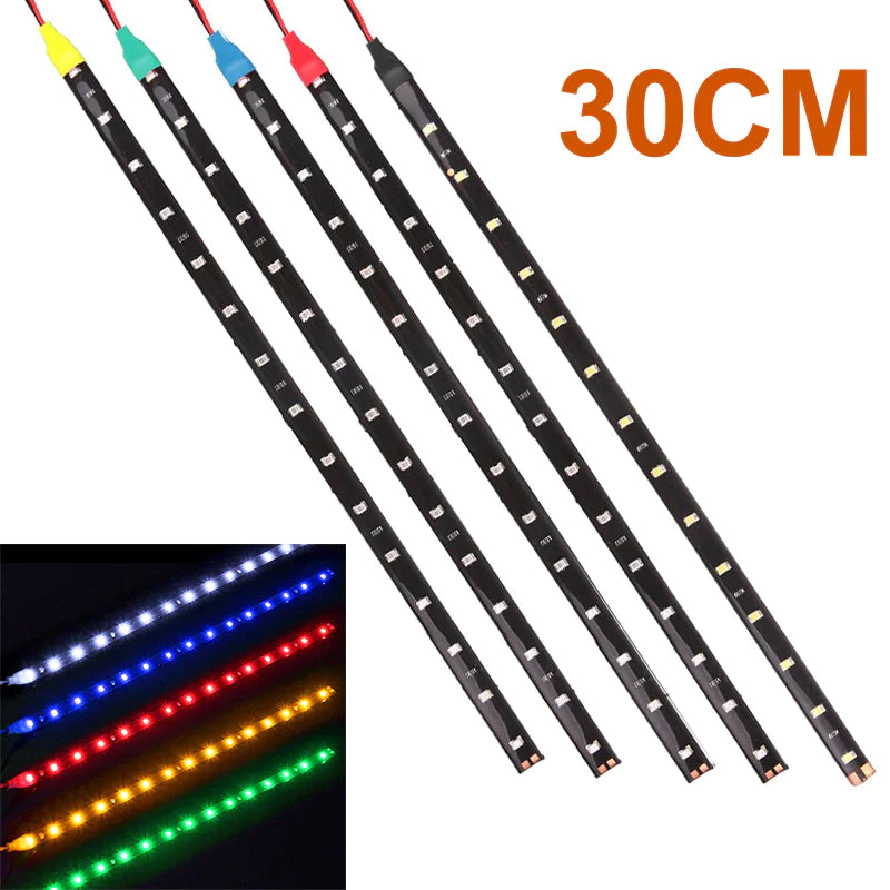 Lot Waterproof 12''/15 DC 12V Motor LED Strip Underbody Light For Car Motorcycle