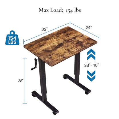 Hand Crank Adjustable Desk Height Adjustable