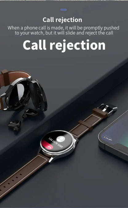 Smart Watch With Earplugs, 2-in-1 Headset Watch, With Fitness Tracker. Smart Watch With Speaker For Answering Calls, Sleep Monitor, Sports Smart Watch With Long Standby Time, Suitable For Android And IPhone