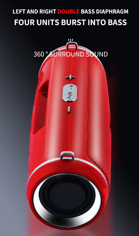 Bluetooth 5.1 Speaker Wireless Waterproof Outdoor Stereo LOUD Bass USB/TF Strap - Anti Spier 