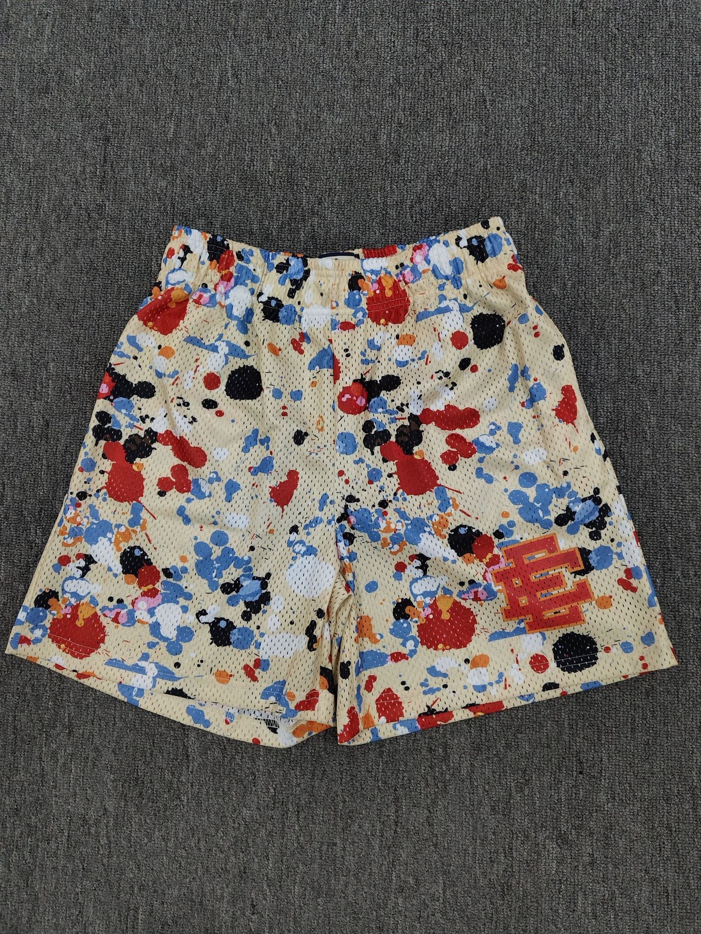 American-style knee-length pants EE sunrise oil painting style mesh capri pants quick-drying shorts for men