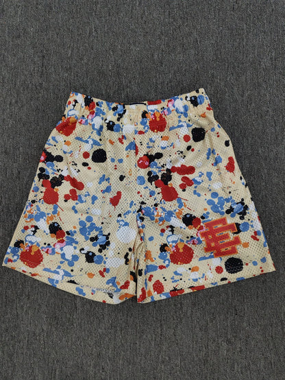 American-style knee-length pants EE sunrise oil painting style mesh capri pants quick-drying shorts for men