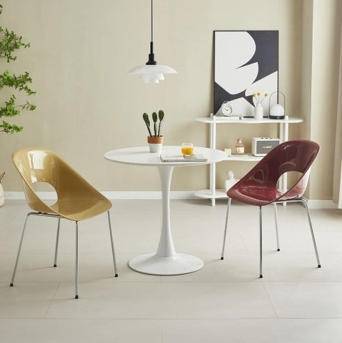 Metallic White Round Table