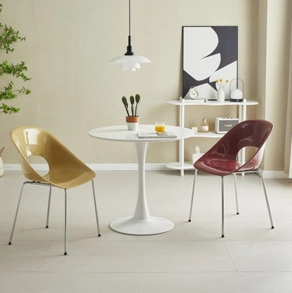Metallic White Round Table
