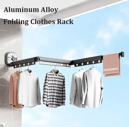 Retractable Aluminum Suction Cup Clothes Hanger