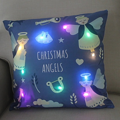 Super Soft Plush Christmas LED Lantern Pillowcase