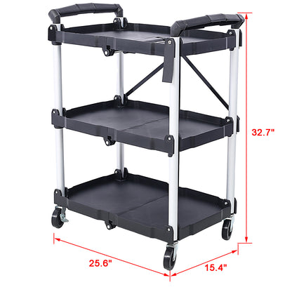 Iron Plastic Folding Service Cart