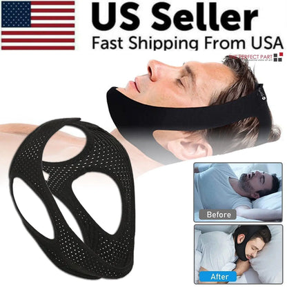 Anti Snoring Chin Strap Sleep Apnea Snore Stop Belt Snoreless Sleep Jaw Solution - Anti Spier 