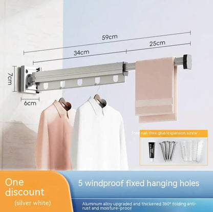 Retractable Aluminum Suction Cup Clothes Hanger