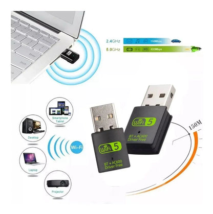 USB AC600m 2.4G+ 5G WIFI RECEIVER