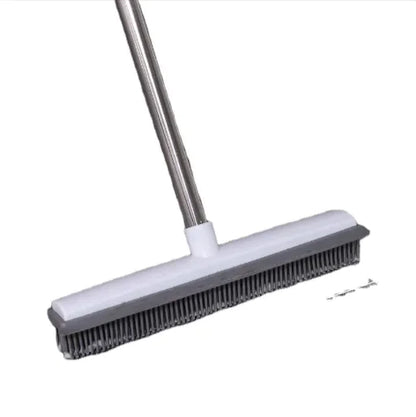 Pet Hair Remover Rubber Broom with Carpet Rake