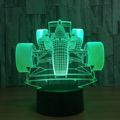 3D Racing LED Touch Control Night Light Decor Lamp