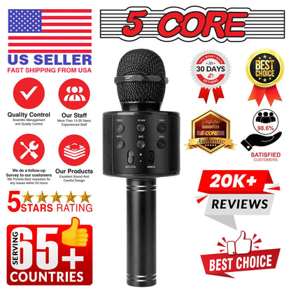 5Core Wireless Karaoke Microphone Bluetooth Mic Portable Handheld Microfonos Inalambricos