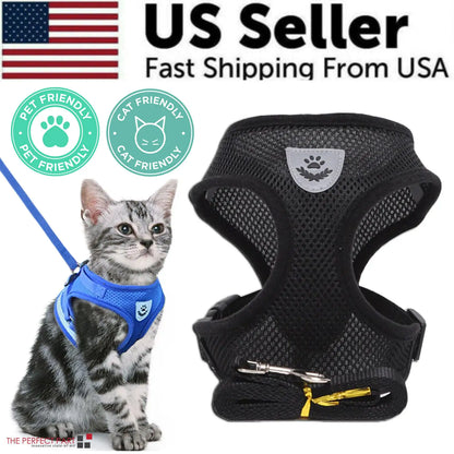 Cat Dog Pet Harness Adjustable Control Vest Dogs Reflective S M L XL Leash