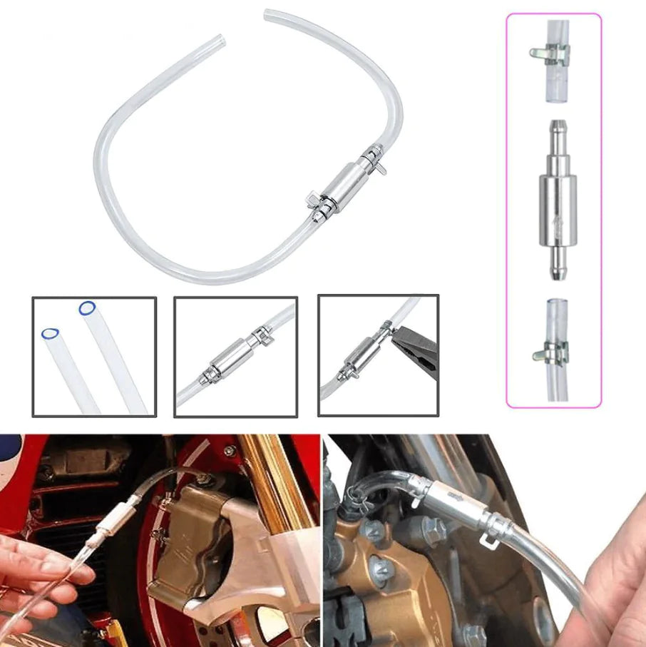 Car Motorcycle Clutch Brake Bleeder Hose One Way Valve Tube Bleeding Tool Set US