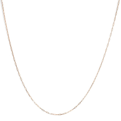 Unisex Solid 14K Gold 1.5mm Paperclip Chain Necklace - Choice of Length and Metal Color - Anti Spier 