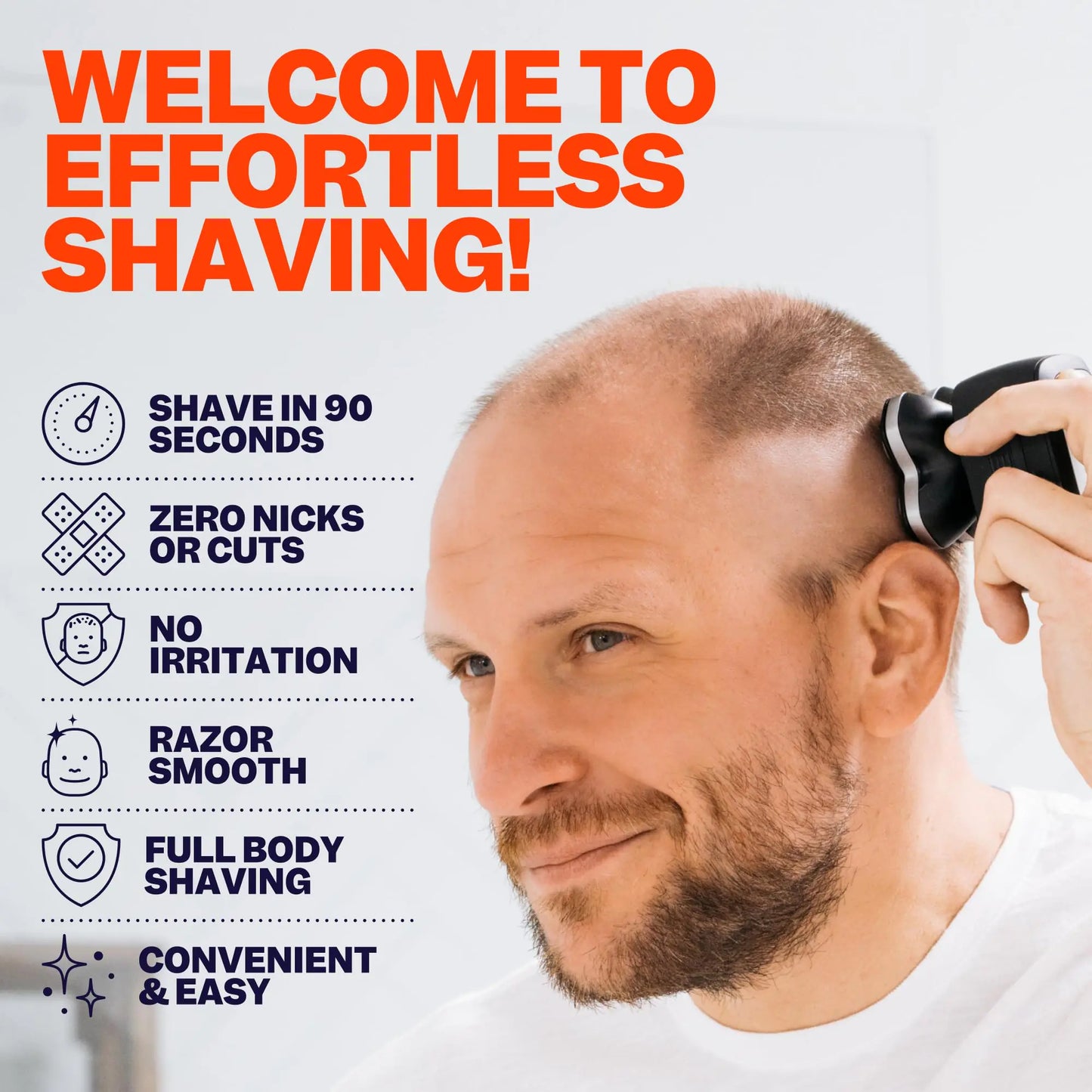 Freebird FlexSeries Pro Electric Head Shaver - Fast Smooth Head Shaver, Wet/Dry Shaving, Anti-Pinch, Rotary Electric Razor, USB Rechargeable, Cordless, 4 Flexible Blades, Ideal Gifts for Bald Men