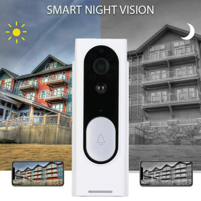 WiFi Ring Doorbell 1080P HD Security Camera Wireless Door Bell CameraAnti Spier Anti SpierWiFi Ring Doorbell 1080P HD Security Camera Wireless Door Bell Camera img{max-width:100%}

 
 Two-Way Door Bell WiFi Wireless Video PIR Doorbell Talk Smart Security HD Camera

Features: 
This WiFi doorbell can connect home WiFi a