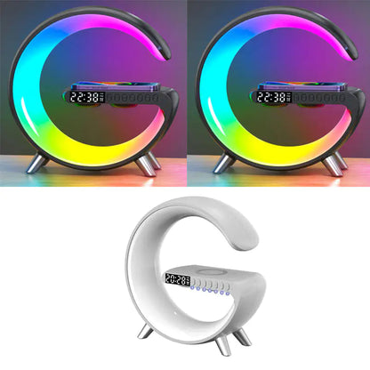 New Intelligent G Shaped LED Lamp Bluetooth Speake Wireless Charger Atmosphere Lamp App Control For Bedroom Home Decor