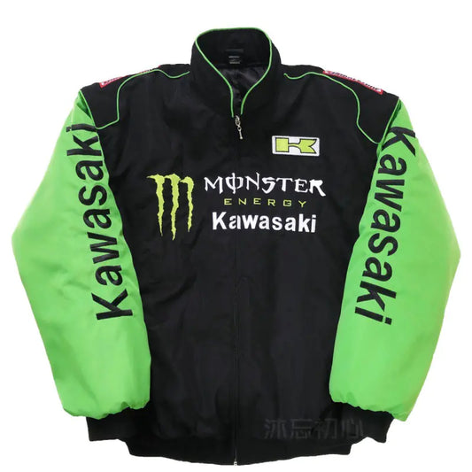 F1 Motorcycle Racing Jacket with Vintage Embroidery