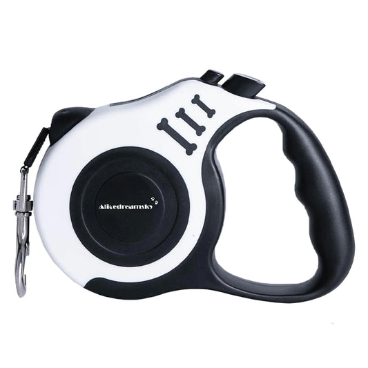 Retractable Dog Leash + Holder for Apple Airtag 10 Feet Long Suitable for Small Medium Dogs up to 22lbs White