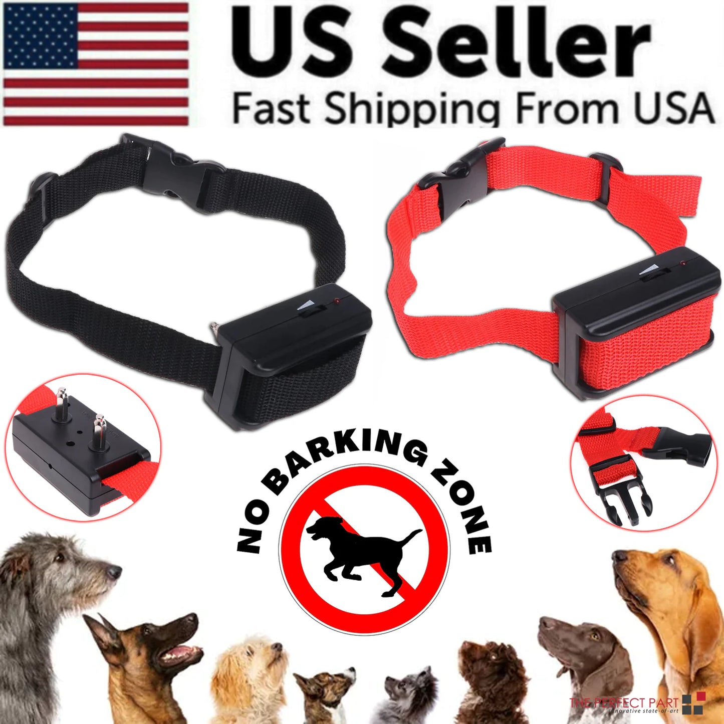 Automatic Anti Bark Barking Dog Shock Control COLLAR Device Small Medium Large