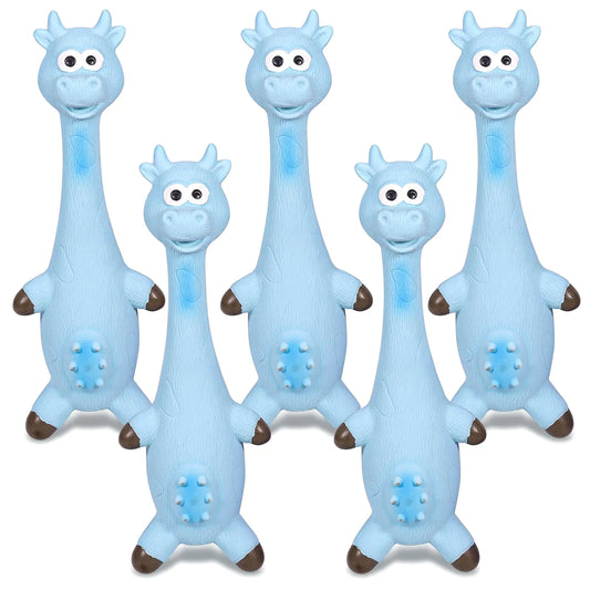 KrauzPet Dog Toys Squeaky Funny Animal Interactive Latex Rubber Squeak Pet Toy Pack for Puppy Small Medium Breed Dogs