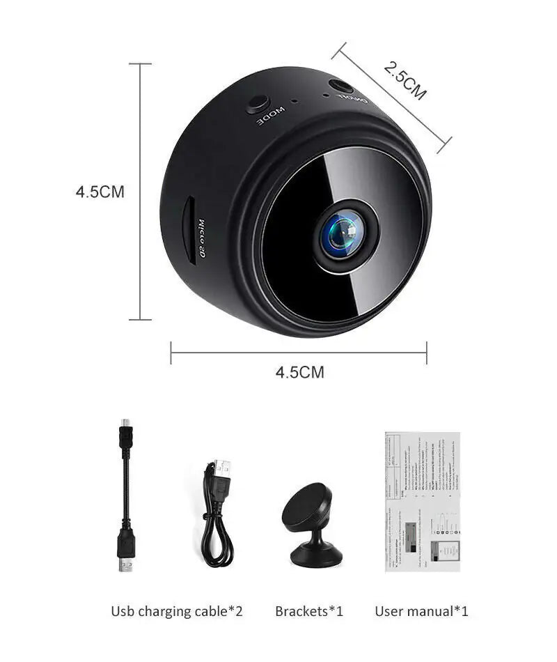 Mini Wireless Hidden Camera WiFi IP Home Security DVR Night Vision HD USB 1080P - Anti Spier 