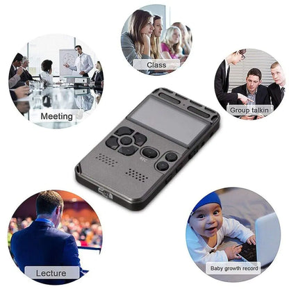 64GB Rechargeable LCD Digital Audio Sound Voice Recorder Dictaphone MP3 Player