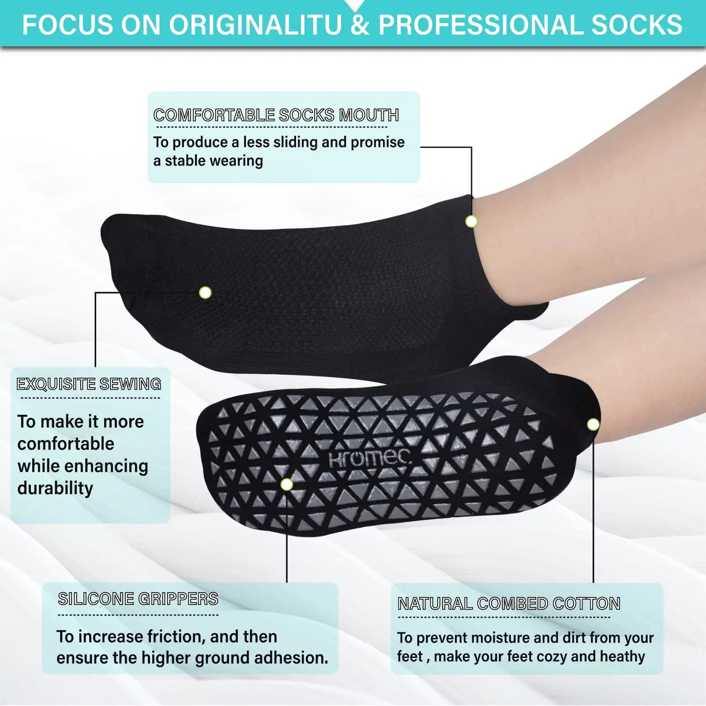 Non Slip Yoga Socks with Grips for Pilates, Ballet, Barre, Barefoot, Hospital Anti Skid Socks for Women and Men Small 6 Pairs-2 Black/2 Dark Gray /2 Gray