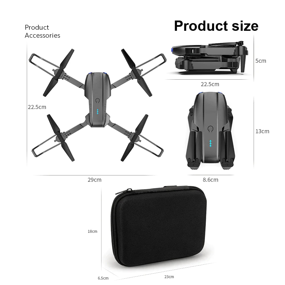 Drones Quadcopter 5G 4K GPS Drone X Pro with HD Dual Camera WiFi FPV Foldable RC - Anti Spier 