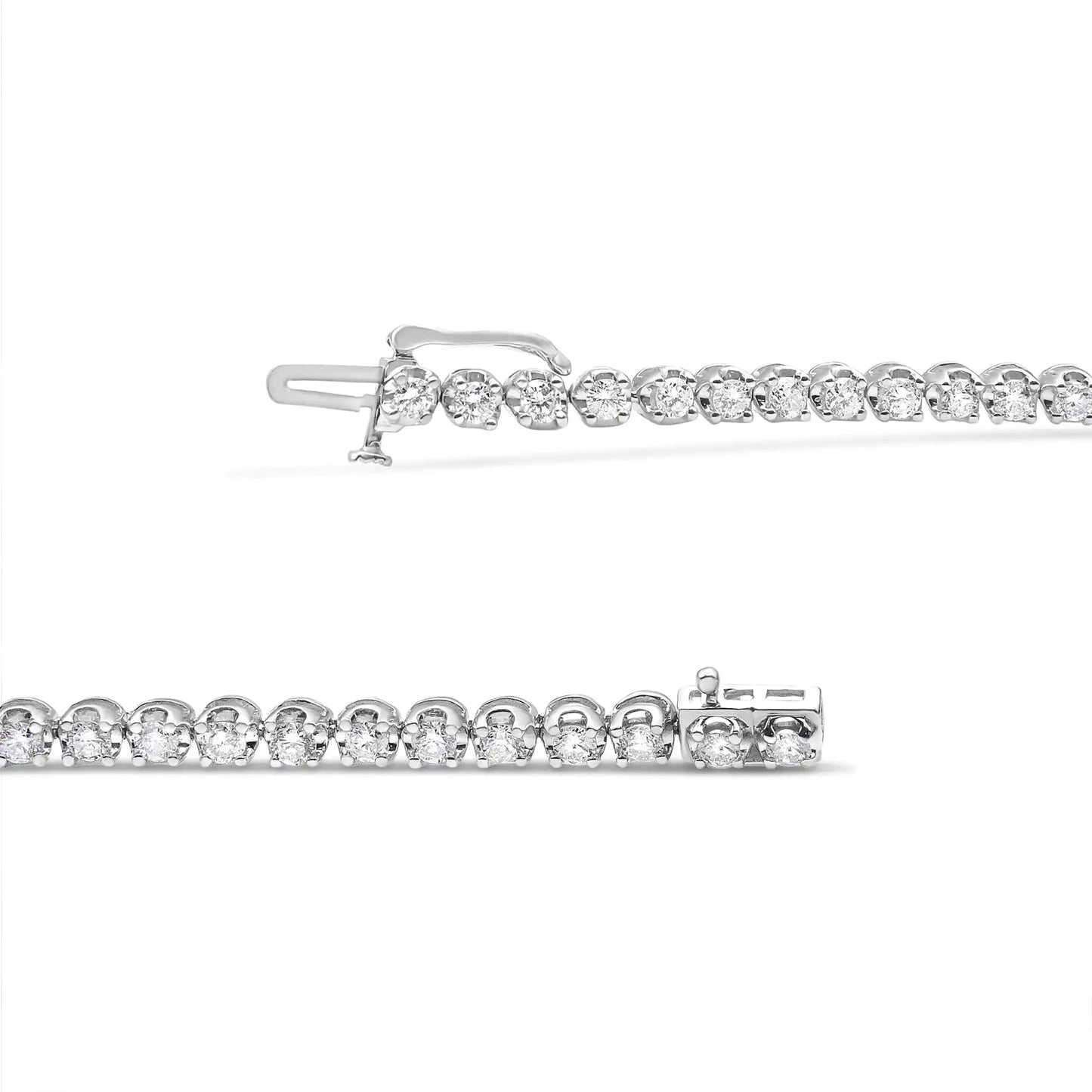 14K White Gold 5.0 Cttw Diamond" Classic Tennis Bracelet for Women (H-I Color, SI1-SI2 Clarity) - 7" Inches - Anti Spier 