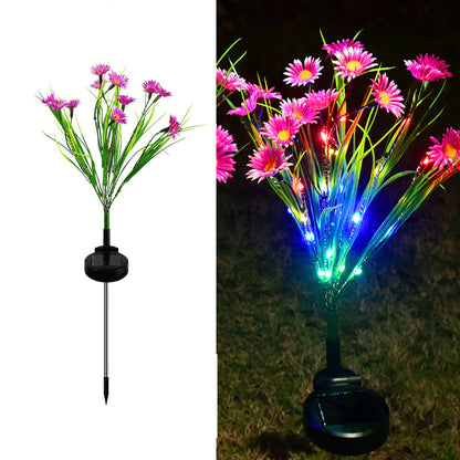 Solar Garden Lights LED Flower Stake Lamp Outdoor Yard Waterproof Patio Decor