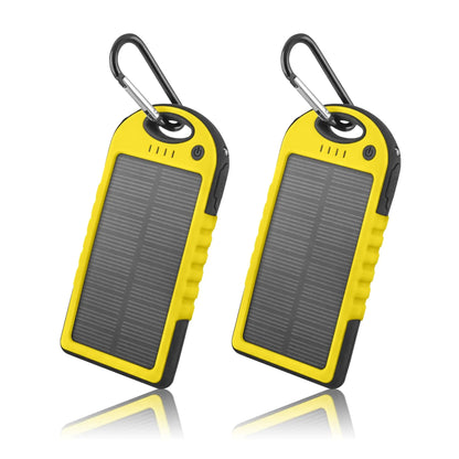 5000mAh Solar Power Bank Phone Charger (2-Pack)Anti Spier Anti Spier5000mAh Solar Power Bank Phone Charger (2-Pack)High-Capacity Battery: Each power bank boasts a generous 5000mAh capacity, providing ample energy to charge your devices multiple times before needing a recharge its