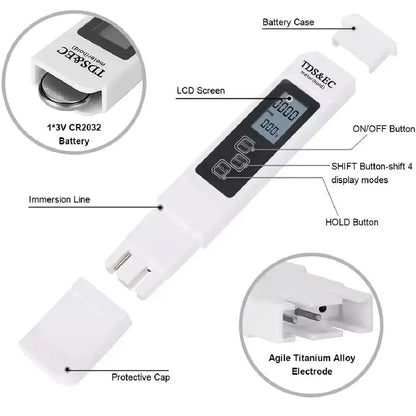 Digital Water Tester - 4 Modes for Accurate Testing
