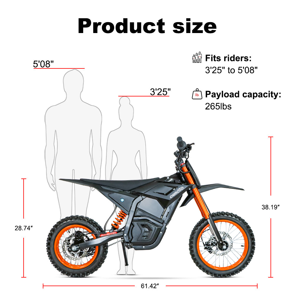 OEM US Stock Electric Dirt Bike 3000W 48V21AH Lithium Battery 14/12 Inch Tire Hydraulic Brake Off-Road Cross Bike for Te
