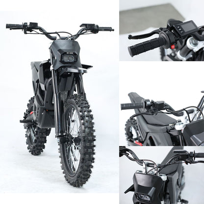 OEM Factory Stock New Trends Adult 5500W High Power Electric Dirt Pit Bike Motocross Motorcycle Mid-Drive 60V 27Ah Batte