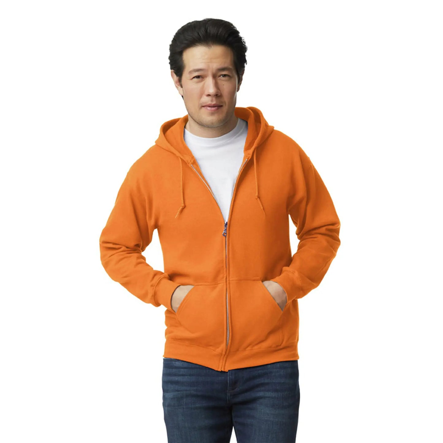 Gildan Unisex adult Fleece Zip Hoodie Sweatshirt, Style G18600, Multipack XX-Large Safety Orange (1-pack)