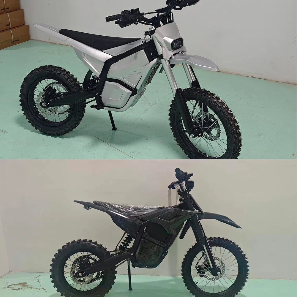OEM Factory Stock New Trends Adult 5500W High Power Electric Dirt Pit Bike Motocross Motorcycle Mid-Drive 60V 27Ah Batte