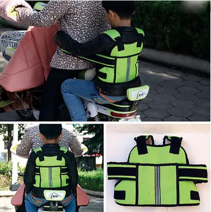 Children Safety Motorcycle Seat Belt Back Hold Protector Reflect Vest Belt Adjustable Kids Vehicle Safe Strap Carrier Harness